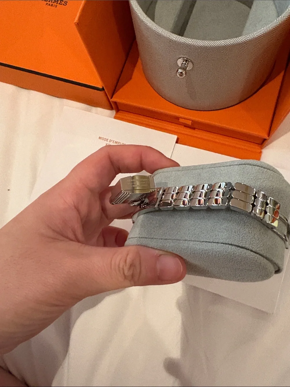 Brand new Hermes Kelly  Stainless Steel Bracelet Watch with Chain Detail